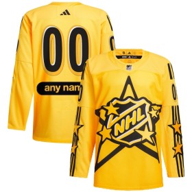 Män All-Star 2024 tröja med eget tryck NHL Game Adidas x Drew House Gul Authentic